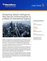 Protecting Global Intelligence: Why Secure Communications is a Matter of International Urgency