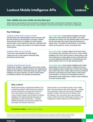 Lookout Mobile Intelligence APIs