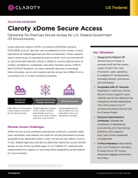 Claroty xDome Secure Access: Delivering On-Premises Secure Access for U.S. Federal Government OT Environments
