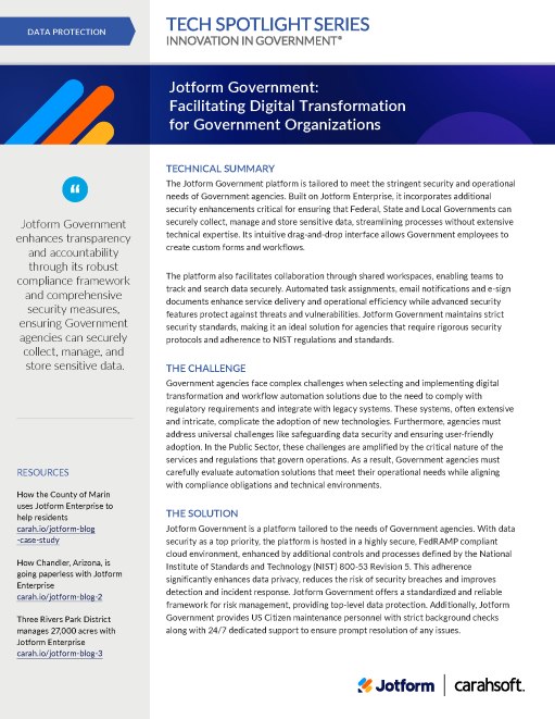  Tech Spotlight Jotform Government Graphic