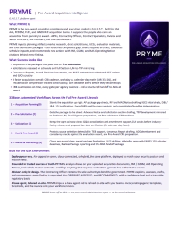 PRYME - Pre-Award Acquisition Intelligence