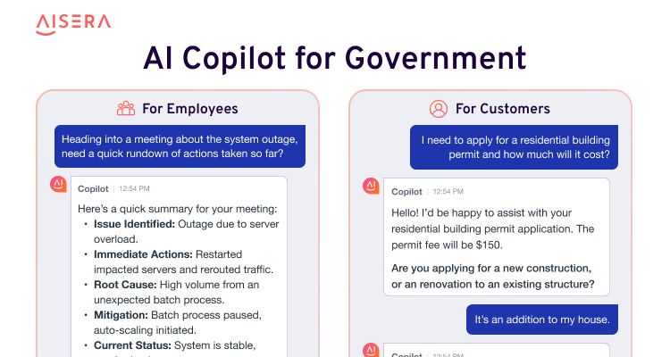 Aisera AI Copilot for Government