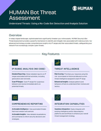 HUMAN Bot Threat Assessment Understand Threats Using a No-Code Bot Detection and Analysis Solution