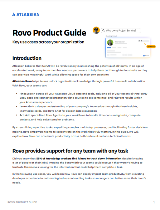 Rovo Product Guide