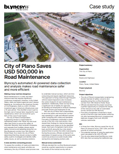 City of Plano Saves USD 500,000 in Maintenance
