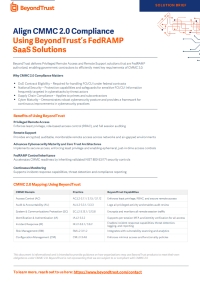 Align CMMC 2.0 Compliance Using BeyondTrust’s FedRAMP SaaS Solutions
