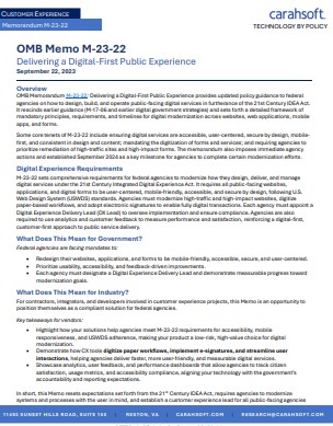 OMB Memo M-23-22: Delivering a Digital-First Public Experience