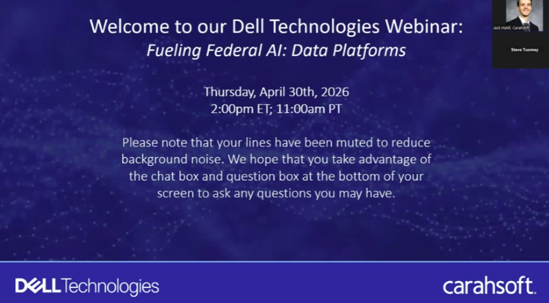Dell Webinar Series – Fueling Federal AI: Data Platforms
