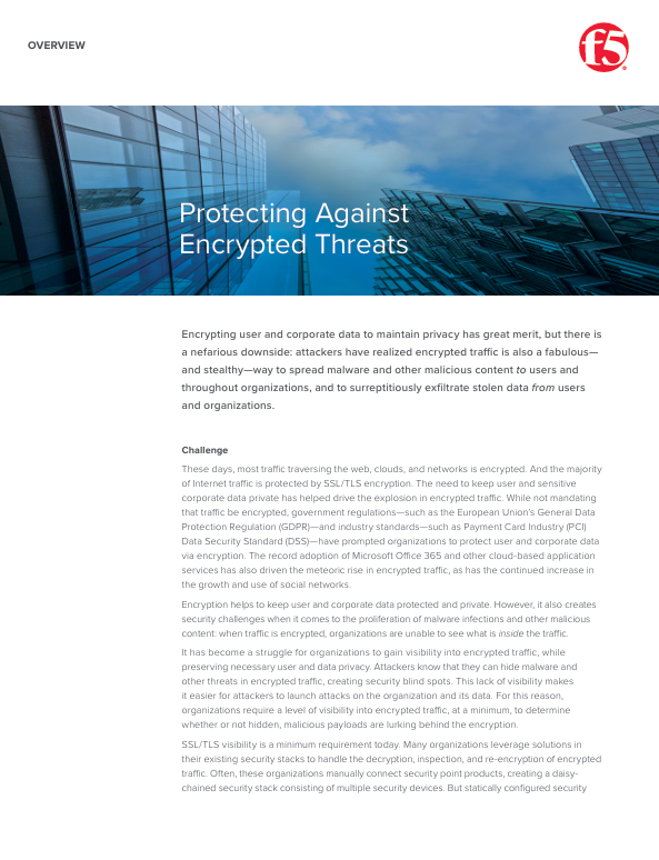 Protecting Against Encrypted Threats