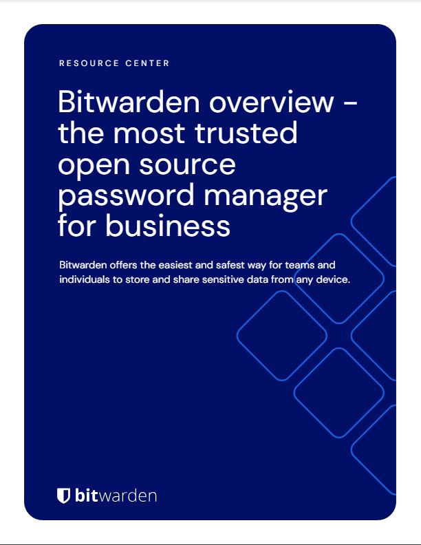 Bitwarden overview - the most trusted open source password manager for business