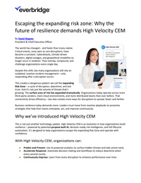 Escaping the expanding risk zone Why the future of resilience demands High Velocity CEM