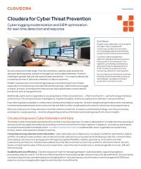 Cloudera for Cyber Threat Prevention