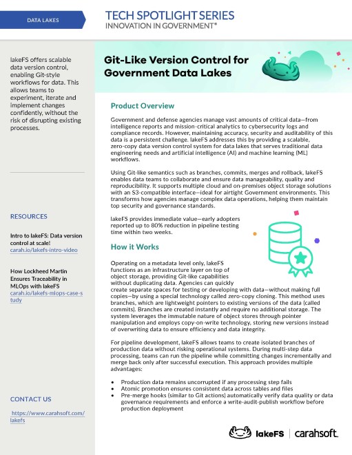 Tech Spotlight lakeFS Version Control