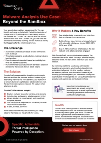 Malware Analytics Use Case: Beyond the Sandbox