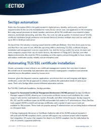 Sectigo Certificate Automation Overview