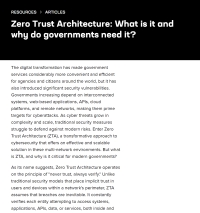 Zero Trust Architecture: What is it and why do governments need it?
