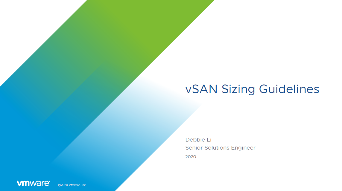 VMware vSAN sizing guidelines banner