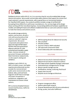 Red Data Capabilities Statement