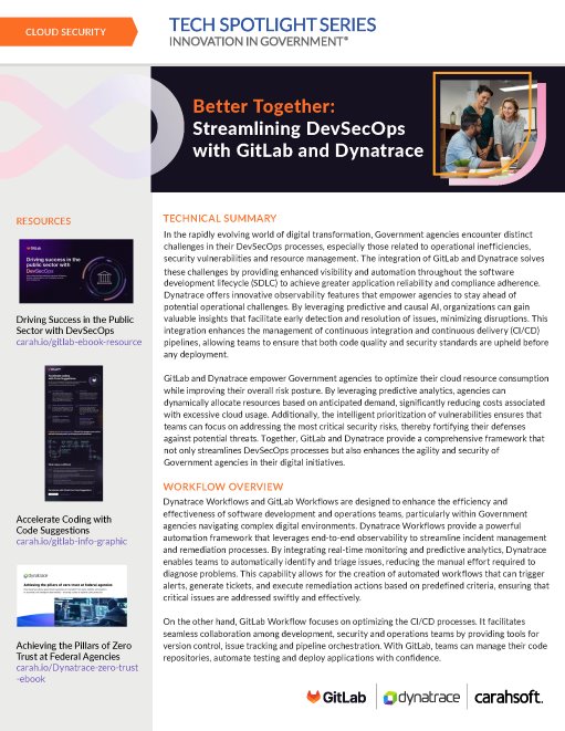 Tech Spotlight GitLab Dynatrace - Better Together: Streamlining DevSecOps Graphic