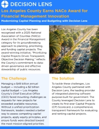Los Angeles County Earns NACo Award for Financial Management Innovation Modernizing Capital Planning and Budgeting with Decision Lens