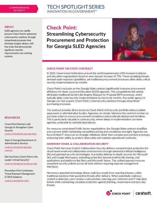 Tech Spotlight Check Point Georgia SLED Graphic