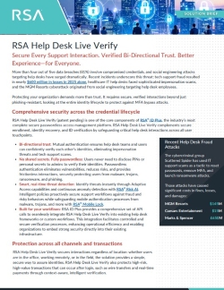 RSA Help Desk Live Verify Solution Brief