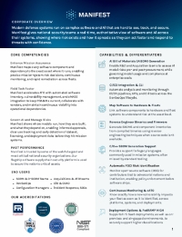 Manifest Corporate Overview