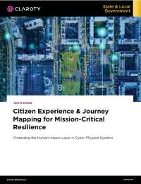 Citizen Experience & Journey Mapping for Mission-Critical Resilience