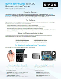 BYOS Secure Edge as a CSfC Retransmission Device: Wi-Fi Security for Remote Workers