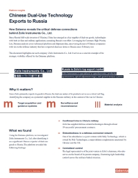 Chinese Dual-Use Technology Reports to Russia