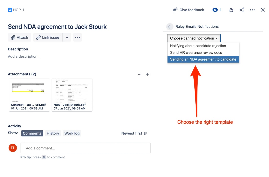 Canned Messaging from Jira Issue