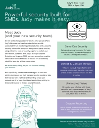 Powerful Security built for SMBs. Judy makes it easy.