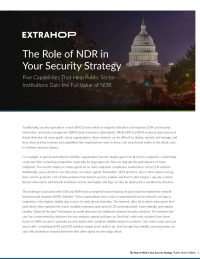 The Role of NDR in a Modern Security Strategy