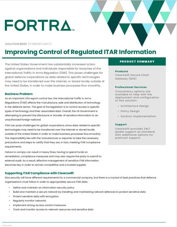 Improving Control of Regulated ITAR Information