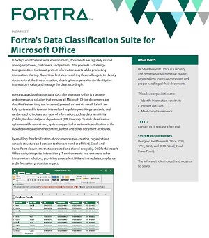 Fortra’s Data Classification Suite (DCS) for Microsoft Office