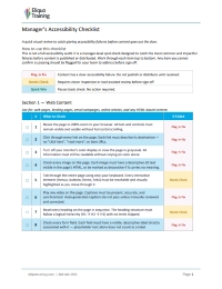 Manager's Accessibility Checklist