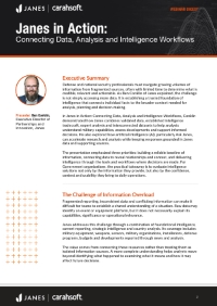 Janes in Action: Connecting Data, Analysis and Intelligence Workflows