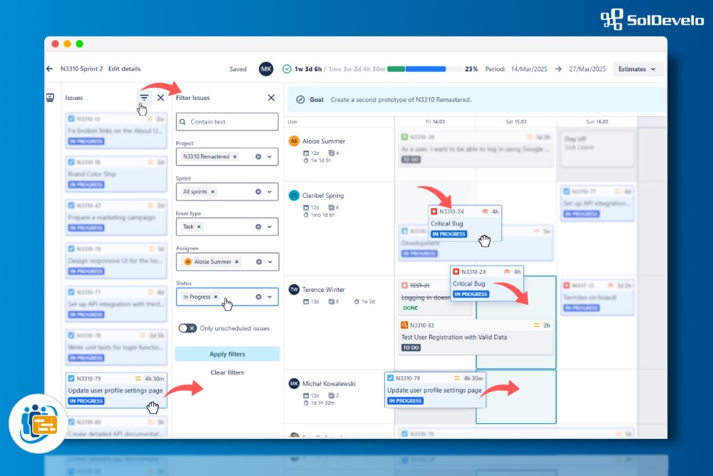 Flexible Drag-and-Drop Scheduling