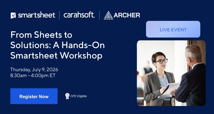 From Sheets to Solutions: A Hands-On Smartsheet Workshop | Event Banner