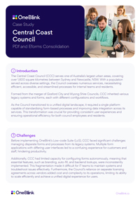 Central Coast Council: PDf and Eforms Consolidation