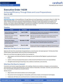 Executive Order 14239: Achieving Efficiency Through State and Local Preparedness