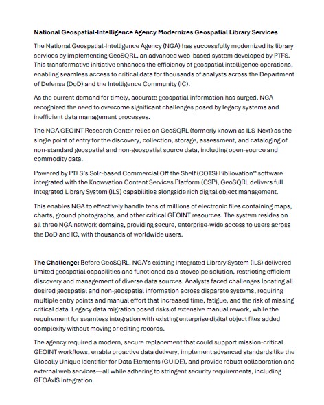 National Geospatial-Intelligence Agency Modernizes Geospatial Library Services