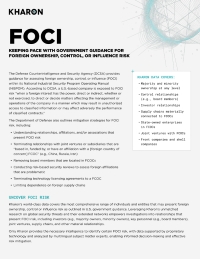 FOCI: Keeping Pace with Government Guidance for Foreign Ownership, Control, or Influence Risk