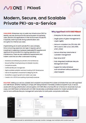 AVX ONE PKlaaS Datasheet