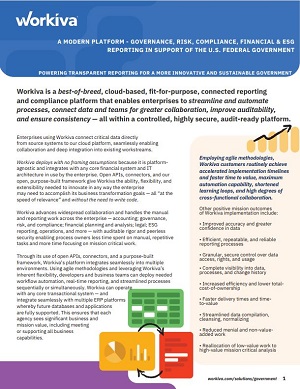 A Modern Platform for the U.S. Federal Government: Governance, Risk, Compliance, Financial, and ESG Reporting