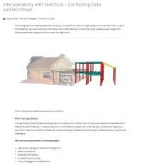 Interoperability with SketchUp – Connecting Data and Workflows