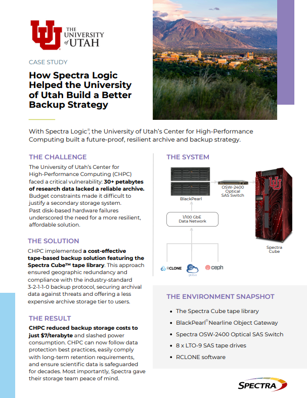 How Spectra Logic Helped the University of Utah Build a Better Backup Strategy
