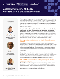 Accelerating Federal AI: Dell & Cloudera AI-in-a Box Turnkey Solution