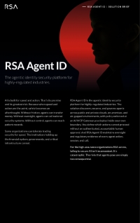 RSA Agent ID: The agentic identity security platform for highly-regulated industries