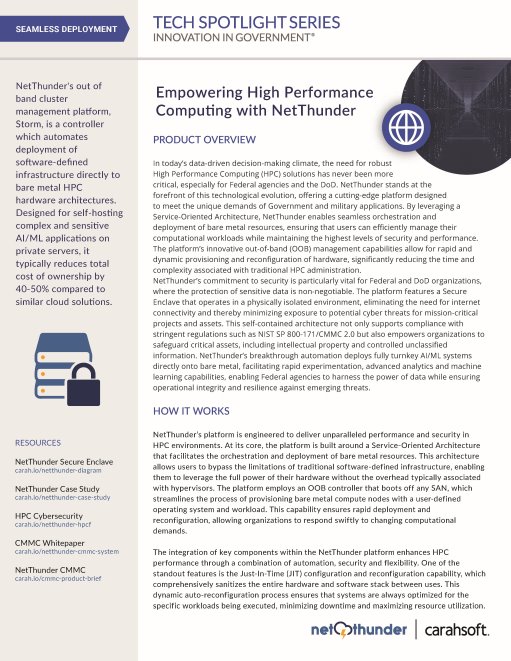 Tech Spotlight NetThunder High Performance Computing Graphic